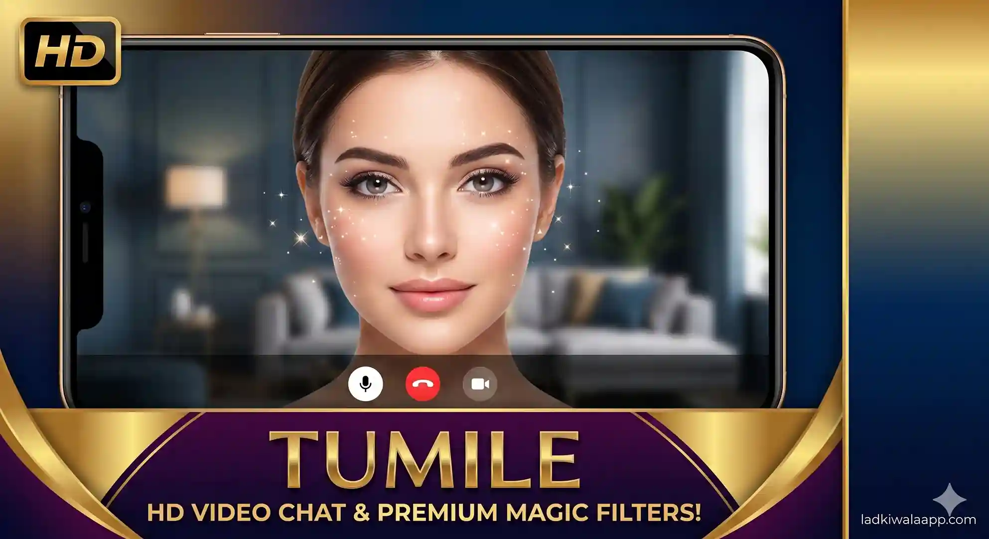 Tumile एचडी वीडियो चैट ऐप का स्मार्ट फेशियल ट्रैकिंग मोड